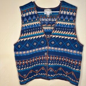 Vintage Sigrid Olsen Cotton Sweater Vest Designed for Orvis